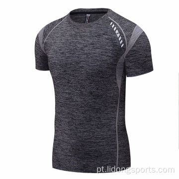 Fitness Men&#39;s Gym Sports Excorrer camisa de secagem rápida